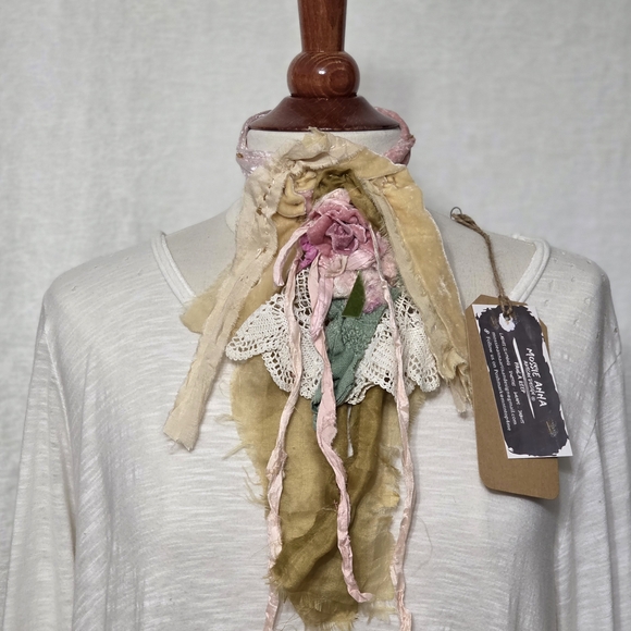 MOSSIE ANNA ARTISAN DESIGN Accessories - EASTER JABOT Dreamy SPRING🩷🩷🩷OOAK MOSSIE ANNA ARTISAN DESIGN